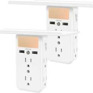 VINTAR 2 Pack Outlet Shelf Wall Socket Extender with Plug and…