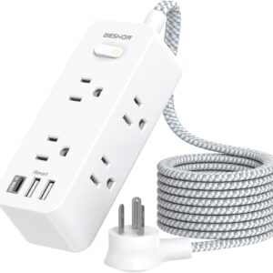 Power Strip Surge Protector, 5 Foot Extension Cord, 6 Outlets with…