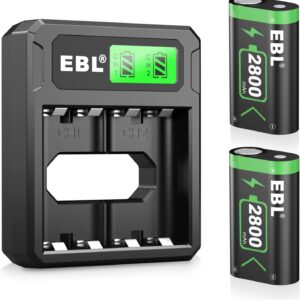 EBL Controller Rechargeable Battery Packs, 2 × 2800 mAh Xbox…