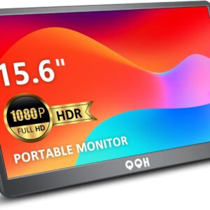 QQH Portable Monitor, 15.6″ FHD 1080P IPS Travel Monitor K…