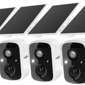 Hiseeu Solar Outdoor Security Camera, 4 Pack 100%…