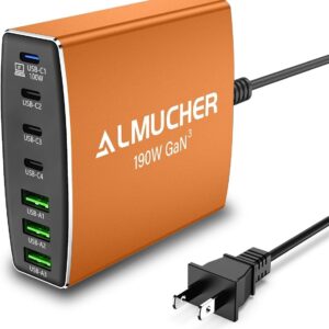 190W USB C Charging Station 7 Port PD 3.0 USB C Charger Bloc…