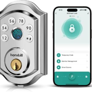 Keyless Entry Door Lock: Silver Hornbill Smart Front Door Lock…