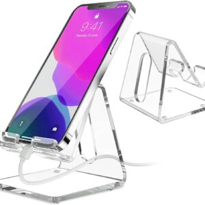 KTRIO Acrylic Cell Phone Holder, Clear Cell Phone Holder Stand…