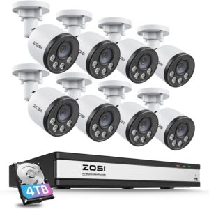 ZOSI 4K 16CH PoE Security Camera System with Audio, Night Vision…