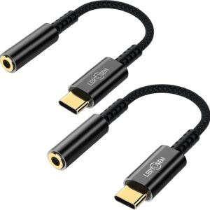 USB Type C to 3.5mm Female Headphone Jack Adapter,(2-Pack) U…