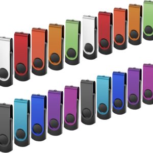 8GB USB Flash Drive, 20 Pack Bulk Flash Drives, USB 2.0 Swivel…