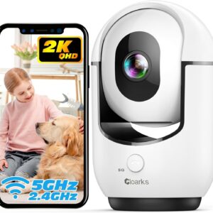 2K Indoor Camera, 5/2.4GHz Pan/Tilt WiFi Security Camera with…