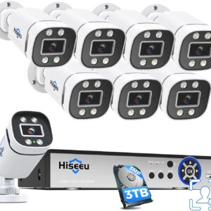 [3TB HDD+Person/Vehicle Detection] Hiseeu 5MP security camera…