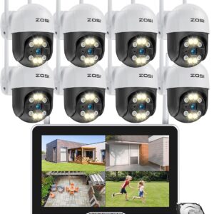 ZOSI 2K Wireless Security Camera System with 12.5 Inch LCD Monitor…