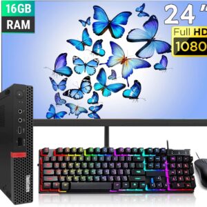 Lenovo ThinkCentre M720Q Tiny PC Desktop Computer, with 24″…