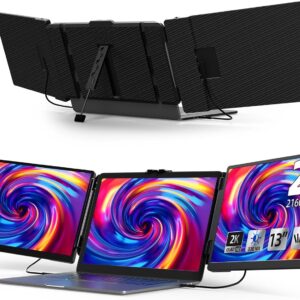 2K Laptop Screen Extender – 13″ 1440P IPS Triple Screen Extender…