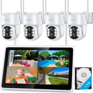 Wireless Outdoor Security Camera System | 4pcs 10x Dual Zoom-…