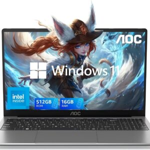 AOC's newest 15.6″ laptop, Intel Quad-Core processor (up to 3….