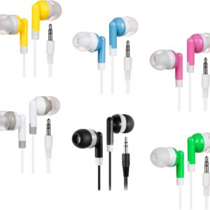 50 Pack Multicolored Kids Wired Earbuds Headphones,…