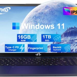 NIMO 15.6 FHD Student Laptop, 16GB RAM, 1TB SSD, Backlit Key…