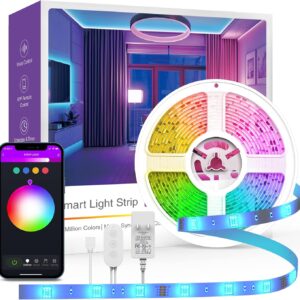 OHMAX Smart LED Strip Lights, 16.4ft RGB Light Compatible with…