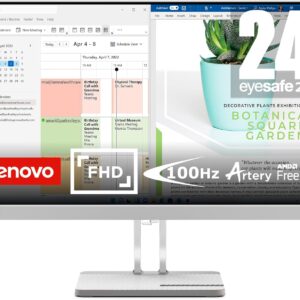 Lenovo L24e-40 Monitor, 23.8” Screen, Full HD Resolution, 2…