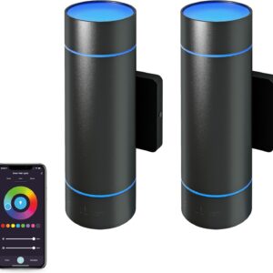 Atomi Smart WiFi LED Wall Sconce – 2 Pack, 1200 Lumens…