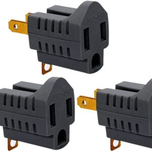 (3 Pack) 3 Prong to 2 Prong Grounding Converter Adapter…