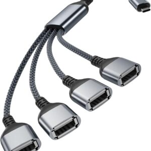 Basesailor USB C to Quad USB Cable Adapter 3.3 Feet, USB Type C…