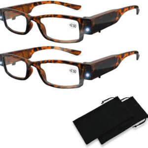 Bright LED Readers with Lights Reading Glasses Illuminated Magnifier…
