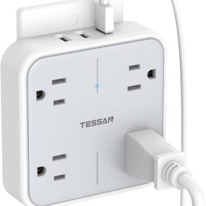 Multiple Power Outlet Extender with USB, TESSAN Surge Protector…