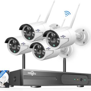 Hiseeu Wireless Security Camera System, 10 Expandable 4K Channels…