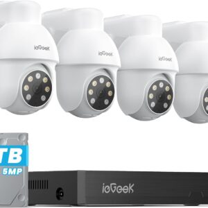 ieGeek PoE Security Camera System, 5MP Outdoor/Indoor PoE Ca…