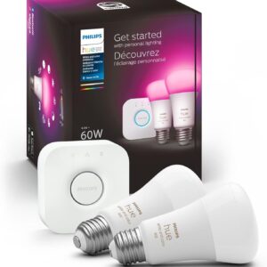 Philips Hue Smart Lighting Starter Kit – Includes (1) Bridge and…