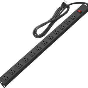 Wall Mount Metal Power Strip, Power Outlet…