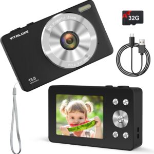 Digital Camera, 4K FHD Vintage Camera for Kids, 13MP Real 16…