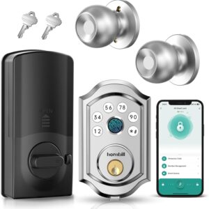 Smart Deadbolt Door Lock Set – Silver Hornbill Keyless Entry…