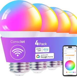 Consciot Smart Light Bulbs, WiFi Color Changing Light Bulb,…