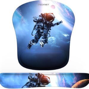 TECKNET Keyboard Wrist Rest and Mouse Pad with Phone Holder…