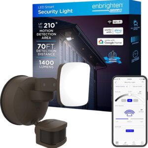 Enbrighten Smart Wi-Fi LED Security Light, Temperature Control…