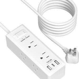 BN-LINK Surge Protector Power Strip with 6 Outlets 2 USB-A 1…