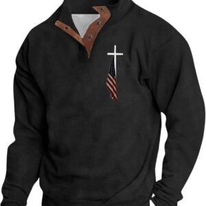 Men's Crew Neck Sweatshirt, Long Sleeve Men's Corduroy Sweatshirt…