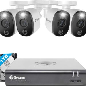 Swann Home DVR Security Camera System with 1TB Hard Drive, 4CH…