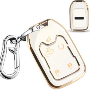 QBUC for GMC Key Fob Cover TPU Protective Case with Keychain…