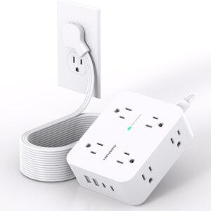 15ft Extension Cable, Power Strip with 4 USB Ports (2 USB C),…