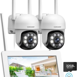 CAMCAMP 3MP Wireless Security Camera System with 7″ Touch Monitor…