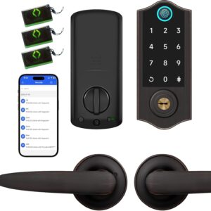Harfo Smart Door Lock with Handle Set, Smart Door Lock with…