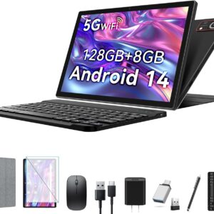 2025 Newest Android 14 Tablet with Keyboard, 8(4+4)GB+128GB+…