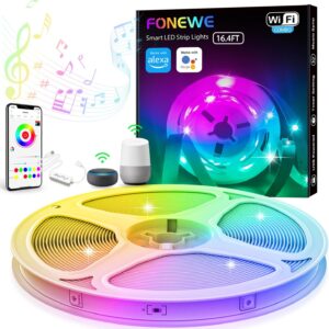 FONEWE RGB WiFi LED Strip Lights 16.4FT LED Lights for Bedroom…