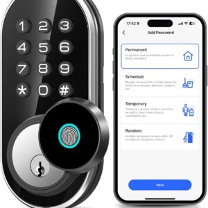 TEEHO Smart Fingerprint Door Lock, Fingerprint Door Lock…