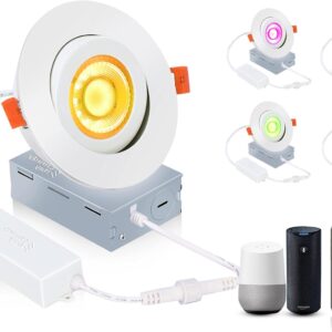 CLOUDY BAY 4 Inch Smart Eyeball LED Recessed Light,…