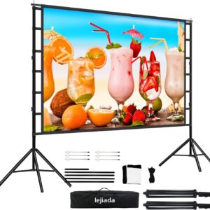 Projector Screen and Stand, lejiada150” Upgraded Large Proj…