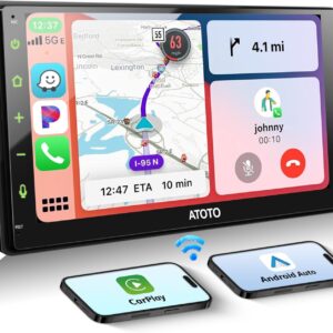 F7WE 7 Inch Double DIN Car Stereo, Wireless CarPlay Android Au…