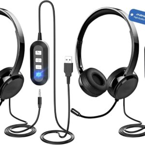 USB Headphones with Microphone for PC Laptop, 3.5mm Headphones…